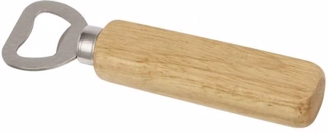 Bullet Stainless Steel and Wood Bottle Opener in Sand and Silver