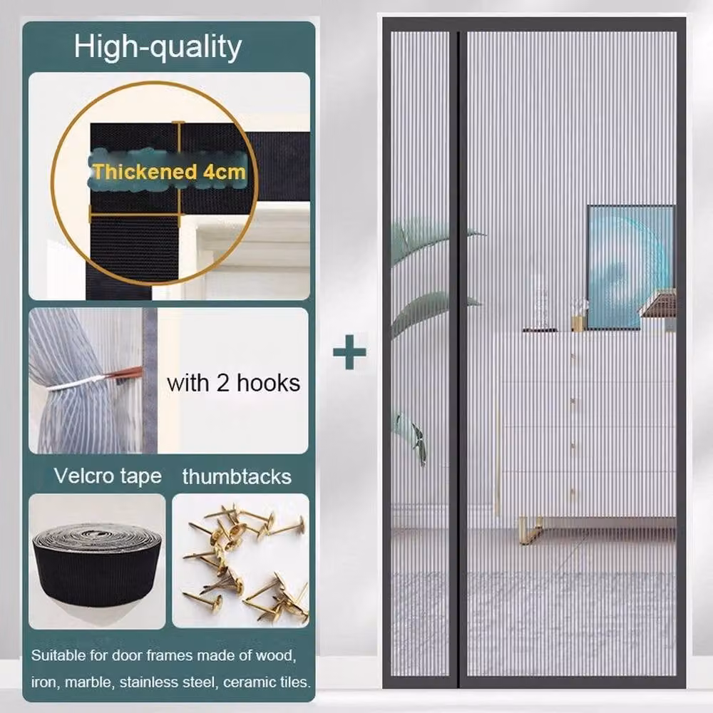 PAWNORA Grey Magic Mesh Curtain Door W: 100 cm, H: 220 cm – 2