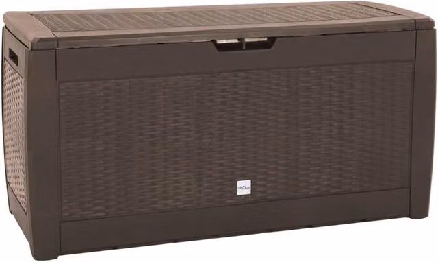 Berkfield Home Garden Brown Plastic Storage Box W/D/H: 119 x 48 x 60 cm