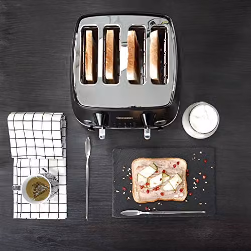 De'Longhi Distinta X Stainless Steel 4 Slice Toaster, Black – 6