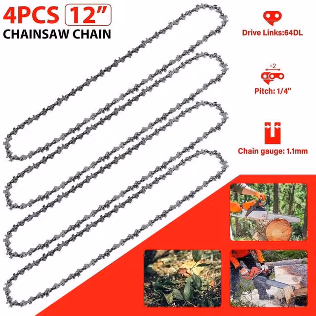 SPETLEK 4-Pack Silver 1/4 inch 1.1mm Chainsaw Chains – 1