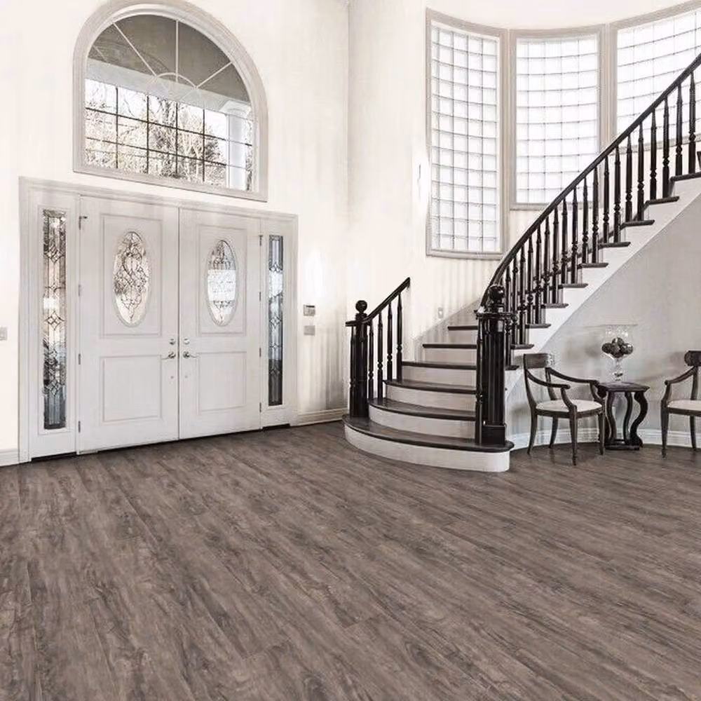 NESTLUNE Self-Adhesive Waterproof Vinyl Floor Paper Roll, Grey Wood Effect Plank, W: 52 cm, L: 1000 cm – 4