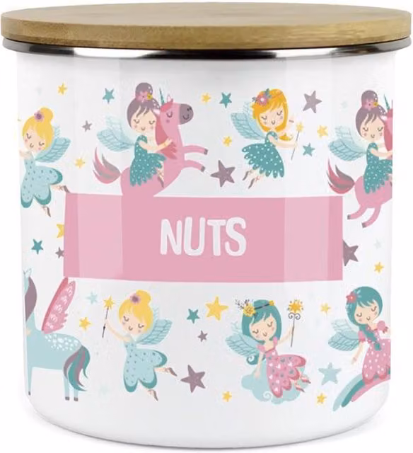 Purely Home Unicorn Fairies Childrens Mini Snack Pot in Pink and Multicolour Metal Enamel