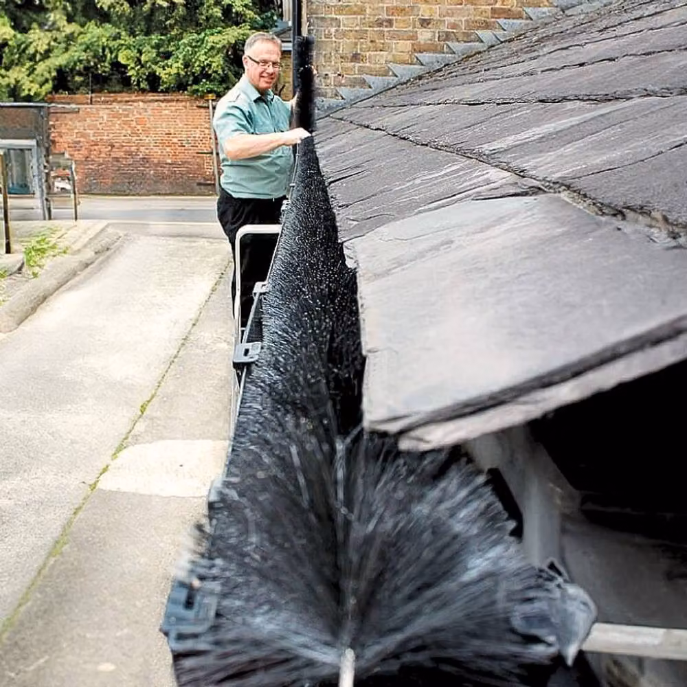 VOGREX Black Half Round Gutter Brush Leaf Guard and Drain Filter Shield – 3