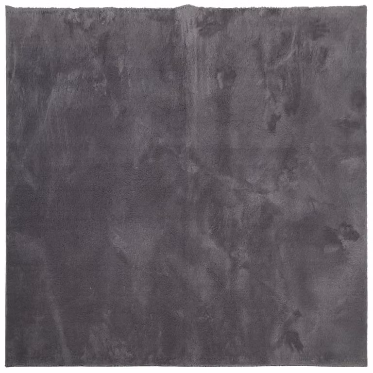 Berkfield Home Round Short Pile Soft and Washable Anthracite and Black Rug, Diameter: 100 cm