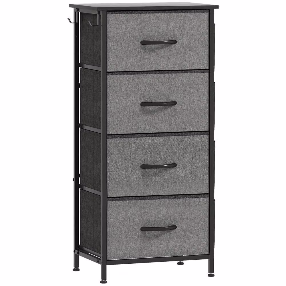 Wyld Haus Lolova 4 Drawer Storage Chest in Charcoal Grey Fabric and Metal – 2