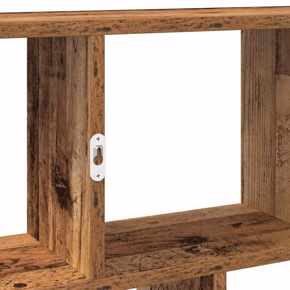 Berkfield Home Wall Mounted 12 Compartment Cube Shelf in Brown Old Wood Finish – 4
