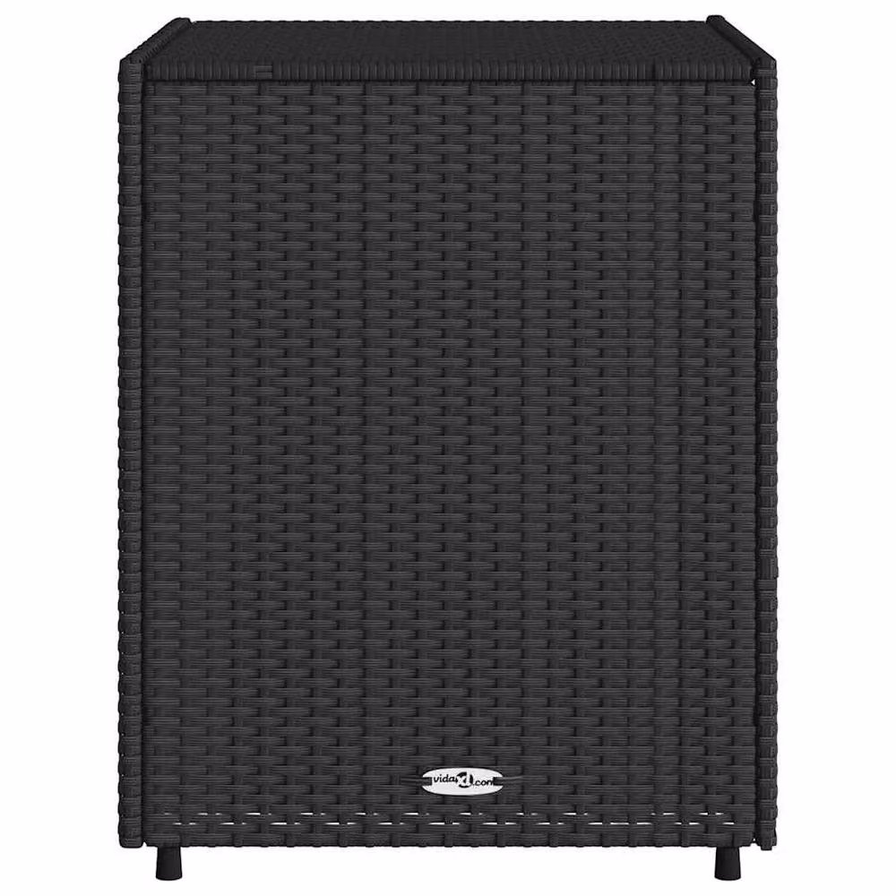 Berkfield Home Garden Storage Cabinet in Black Poly Rattan and Steel, W/D/H: 55 x 59 x 69 cm – 5