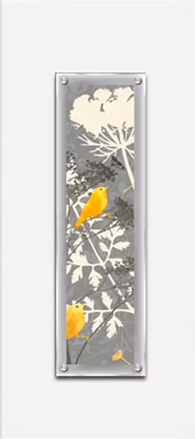 Orsina Yellow Bird 2 Framed Wall Art Multicolour Wood and Acrylic Illustration