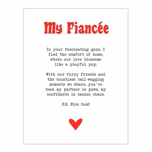 Artery8 Love Poem Dog Lover Romantic Typography Wall Art Poster Print on White Thick Paper, W: 46 cm, H: 61 cm