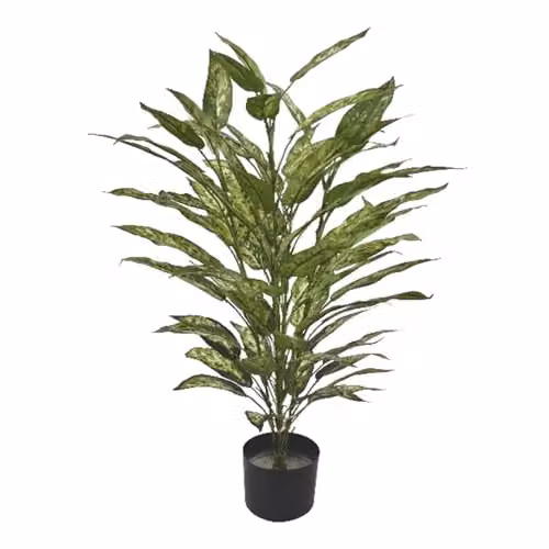 LeafUK Green Fire Retardant Aglaonema Artificial Bush, Height: 80 cm – 1