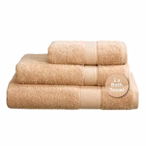 Linens Limited Turkish Cotton Bath Sheet, Beige, W/D/H: 125 x 70 x 70 cm – 1