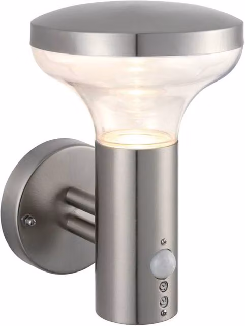 First Choice Lighting Rocky Stainless Steel Motion Sensor Outdoor Wall Light in Silver