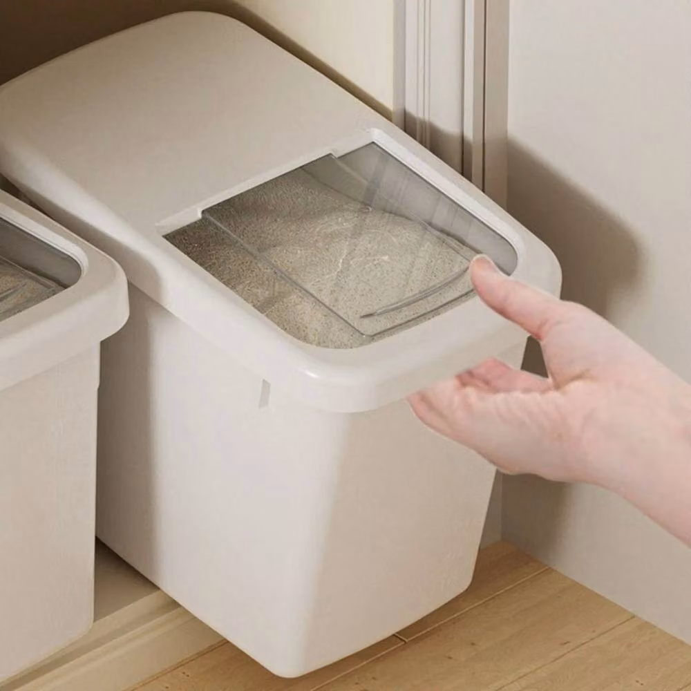 KORVIXA Transparent Sealed Rice Container, W: 34 cm, D: 21 cm, H: 18.5 cm – 4