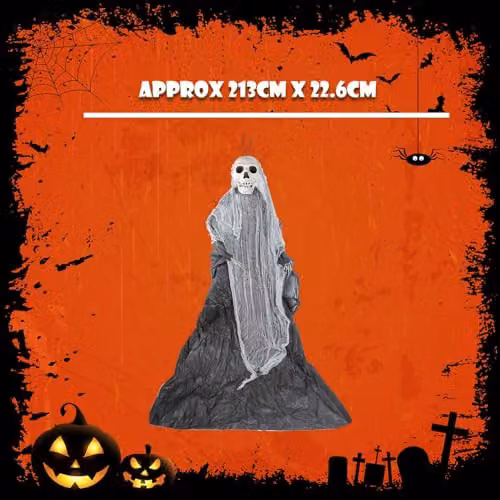 VFM e-Store 7ft Purple and Grey Hanging Skeleton Halloween Decoration – 3