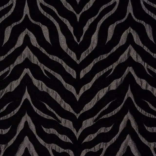 Terrys Limpopo Striped Chenille Fabric Panel in Silver and Black