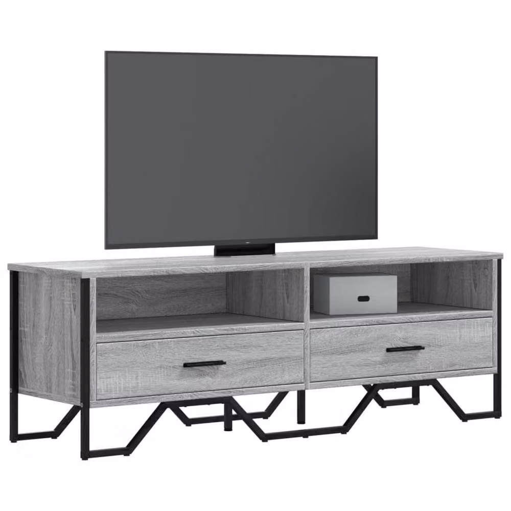 Berkfield Home Grey Sonoma TV Cabinet in Engineered Wood W/D/H: 122 x 34 x 41 cm – 2