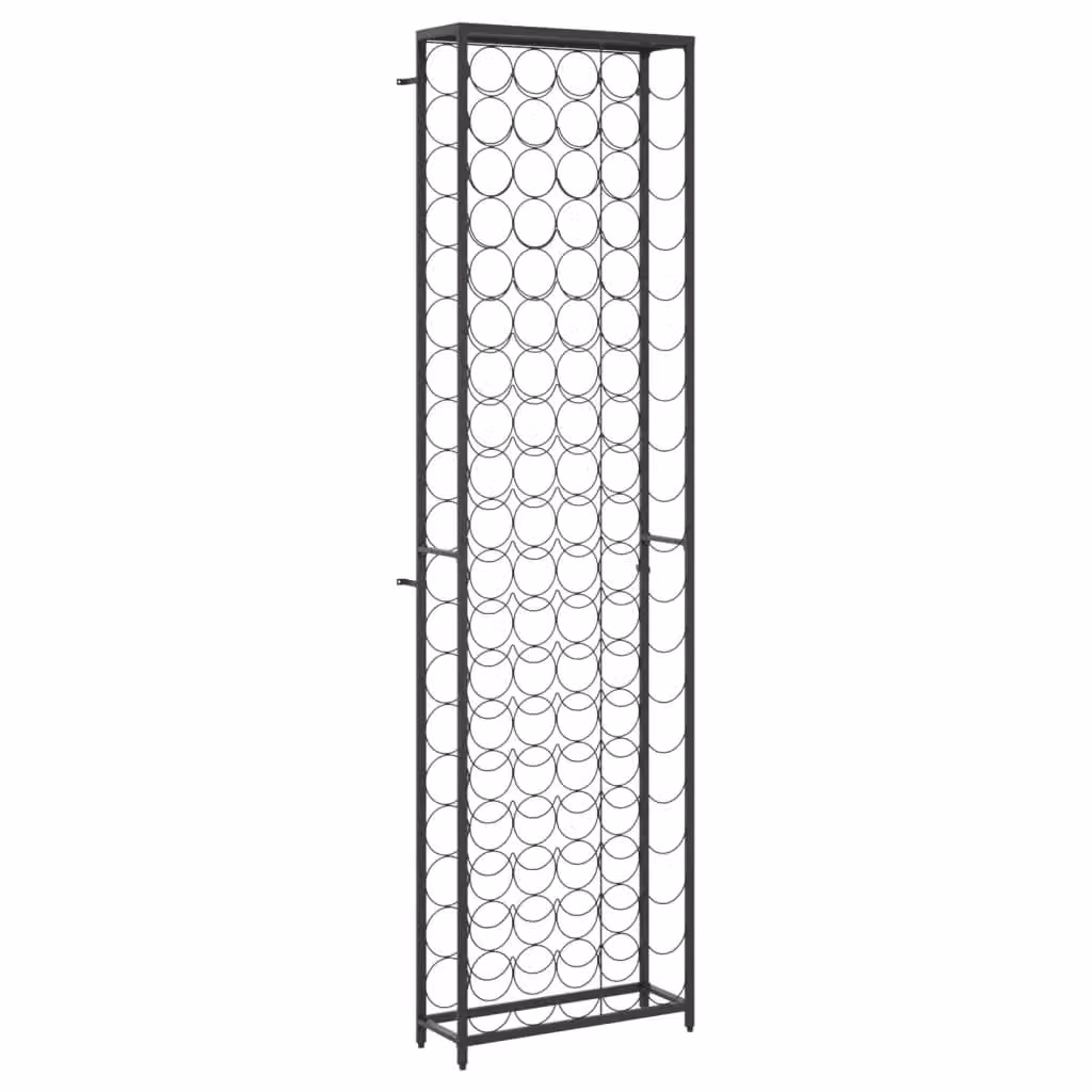 Berkfield Home Black Wrought Iron Wine Rack for 95 Bottles, W/D/H: 54 x 18 x 200 cm – 2