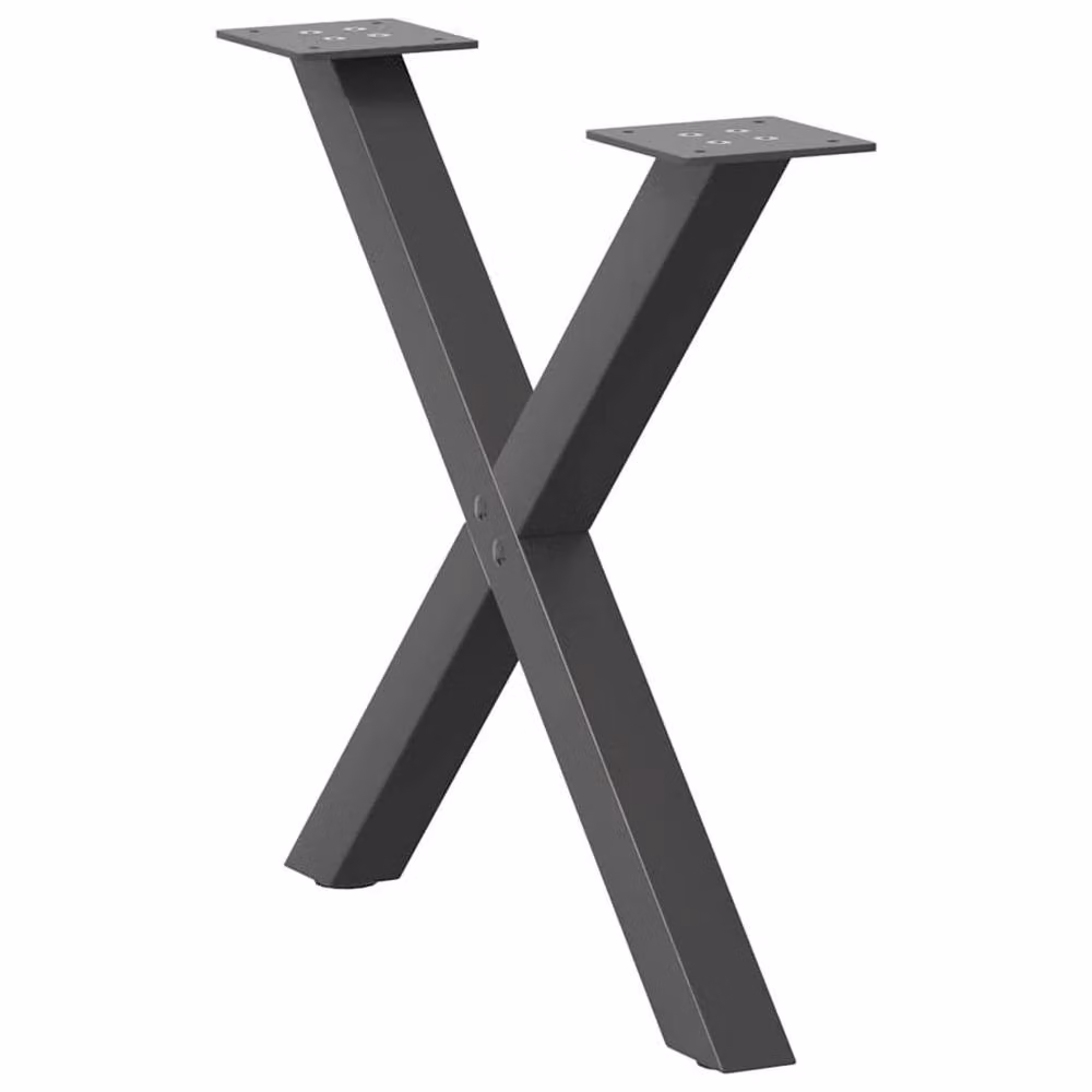 Berkfield Home X-Shaped Coffee Table Legs, 2 Piece Anthracite Steel Set, H 50 x W 42.5-43 cm – 2