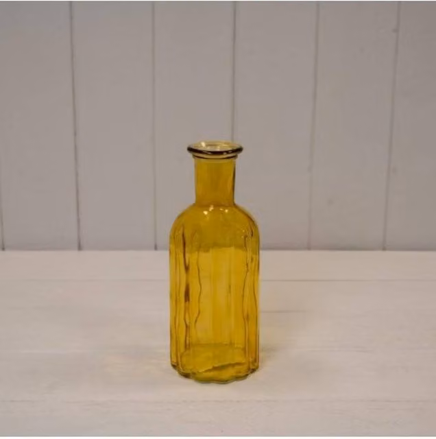 KDMD Yellow Elegant Striped Glass Bottle 1.9 cm