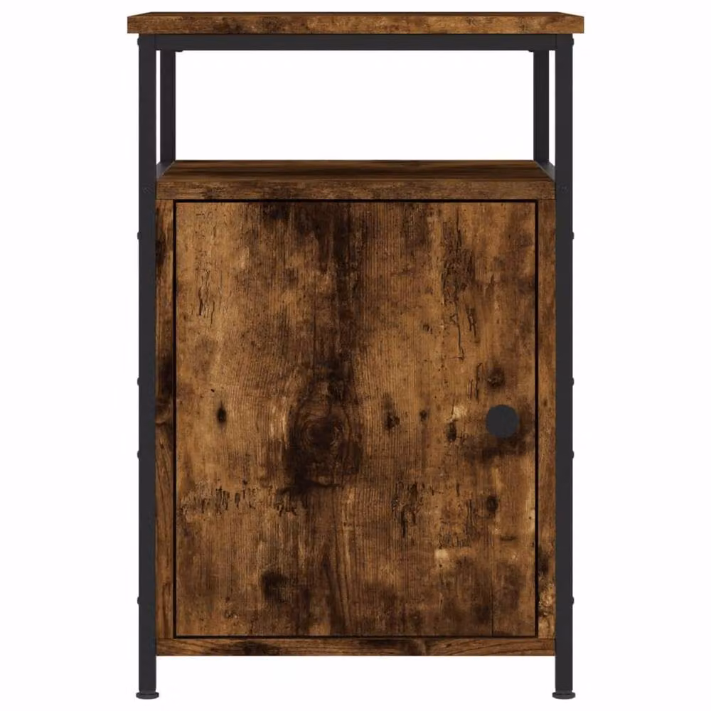 Berkfield Home Set of 2 Durable Bedside Cabinets in Smoked Oak Brown, W/D/H: 40 x 42 x 60 cm – 6