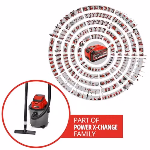 Einhell TC-VC 18/15 Li Solo 18V Power X-Change Cordless Wet and Dry Vacuum Cleaner with 15L Tank in Red and Black – 2