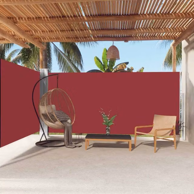 Berkfield Home Red Retractable Roller Side Awning, W/H: 600 x 180 cm