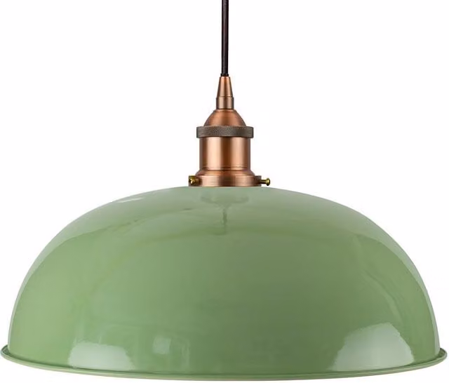 SE Home Worcester Pendant Light in Mint Green with Matt Antique Copper and Black Details