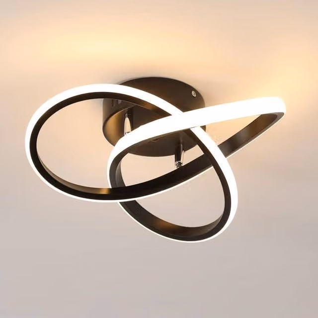 Pheashine Modern LED Ceiling Light, Warm White 3000K, Black, Diameter: 30 cm – 1