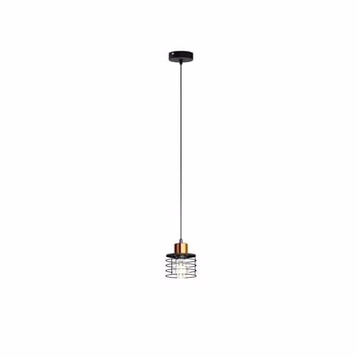 Netlighting Helam Edison Slim Pendant Ceiling Light in Black and Copper, Diameter: 12 cm – 1