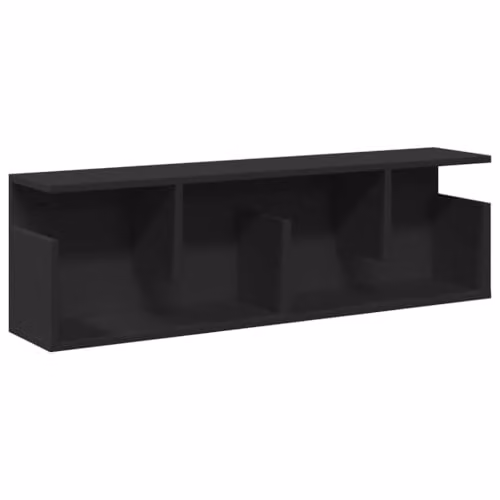 vidaXL Black Modern Wall Cabinet in MDF, W/D/H: 100 x 30 x 20 cm