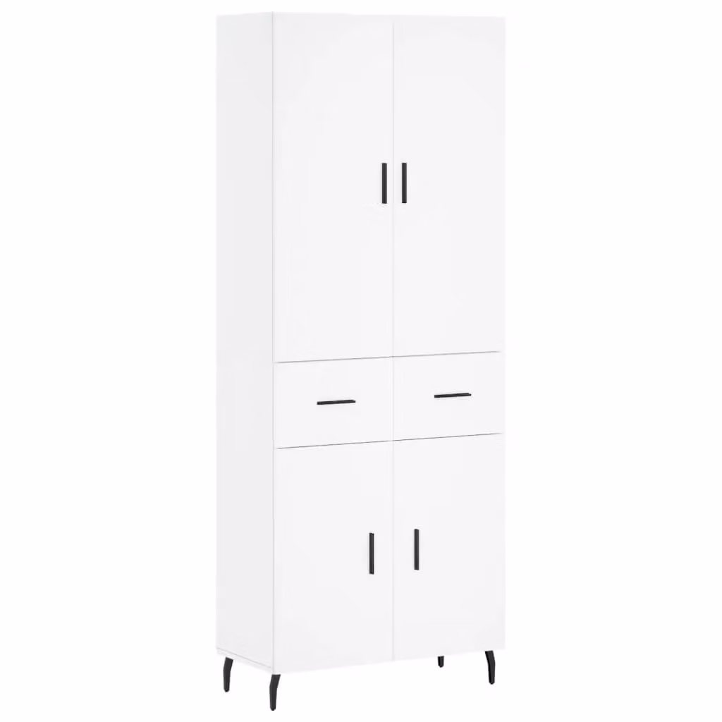 Berkfield Home Modern White Matt Highboard with Hinged Doors and Internal Shelves, W/D/H: 69.5 x 34 x 180 cm – 2