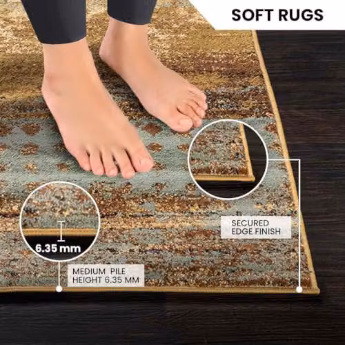 Livabliss Licourt Abstract Modern Runner Rug, Multicolour (Brown, Red, Grey), W/D/H: 60 x 225 cm – 3