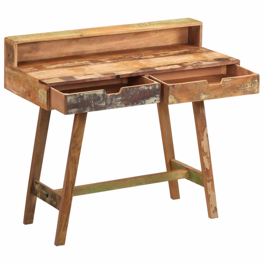 Berkfield Home Retro Writing Desk in Brown Solid Reclaimed Wood – 2