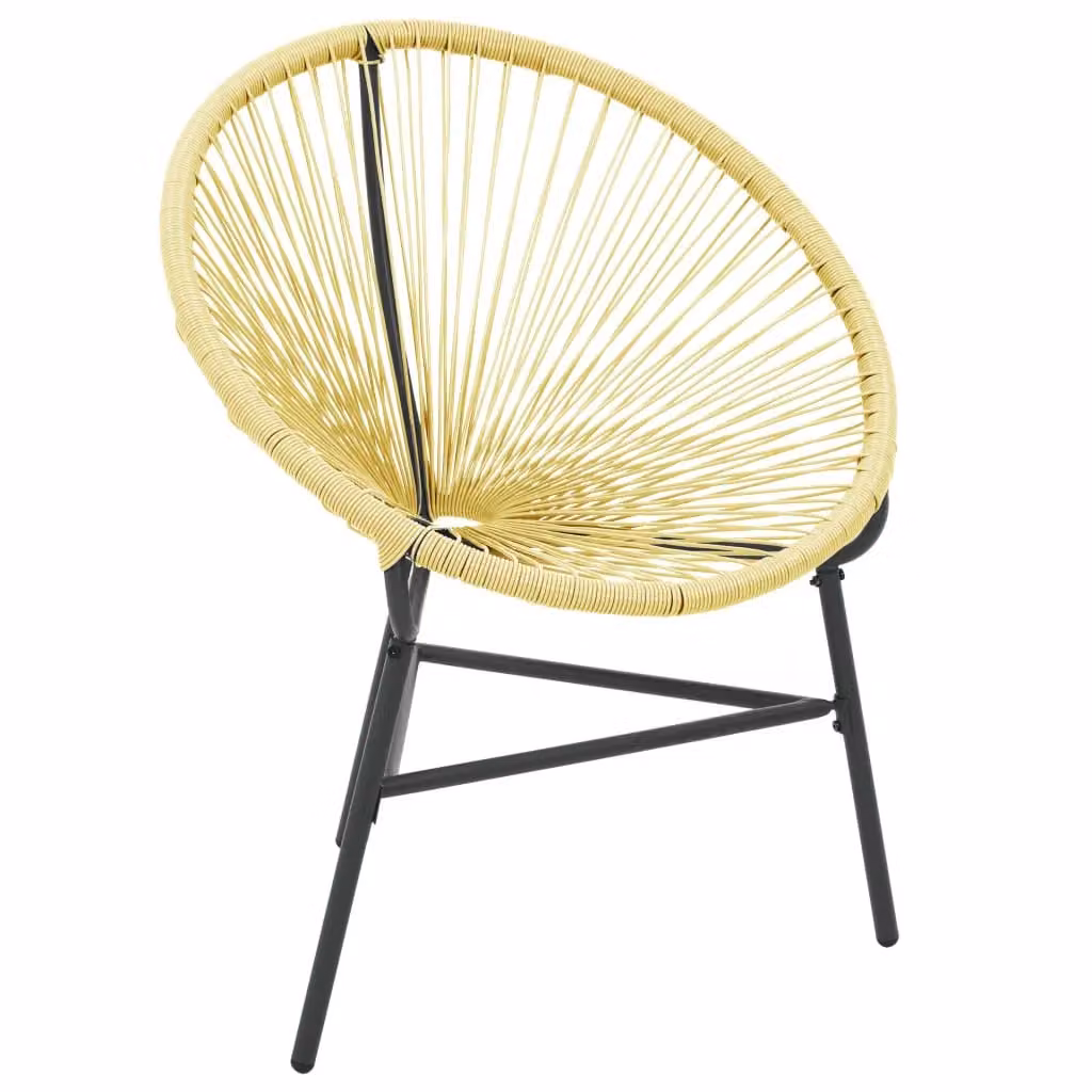 Berkfield Home Garden Acapulco Chair in Beige Poly Rattan and Steel – 2