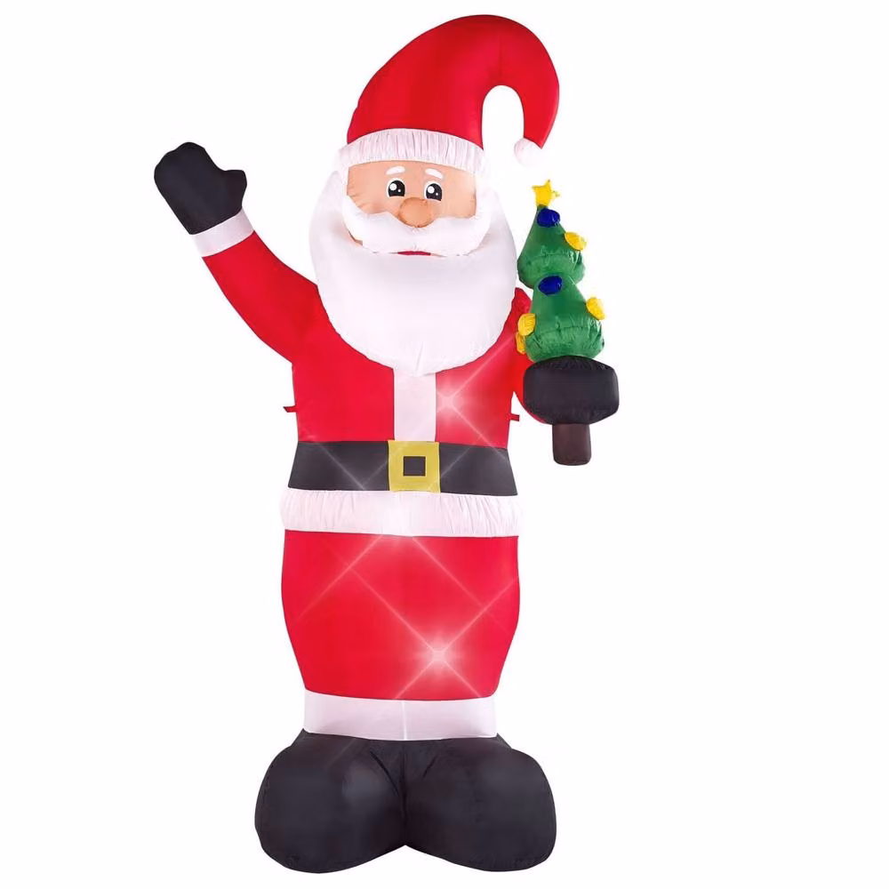 Wyld and Coco Red Fabric Outdoor LED Inflatable Santa Christmas Figure, H: 225 cm, W: 120 cm – 2