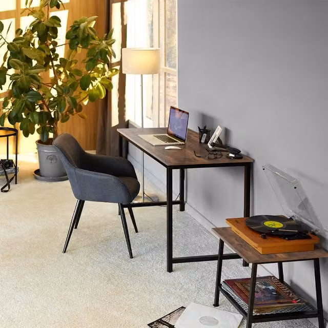 Tectake Industrial Writing Desk for Home Office in Black and Brown