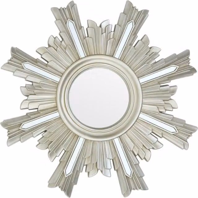 Orsina Sevan Art Deco Rectangular Wall Mirror in Silver by Interiors by Premier