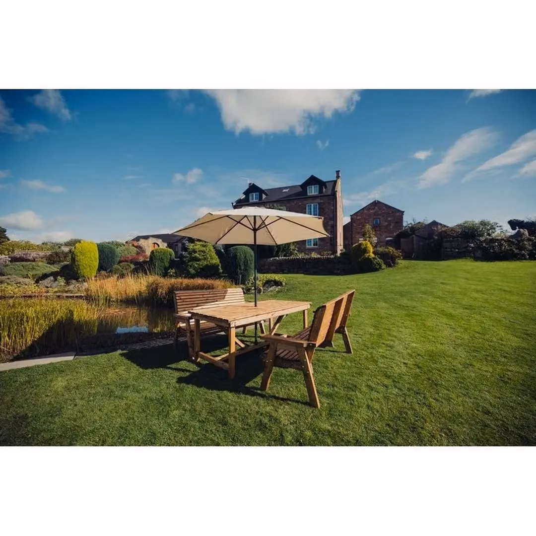 Churnet Valley Garden Furniture Ltd Valley Table Set with Cushions in Brown – 2
