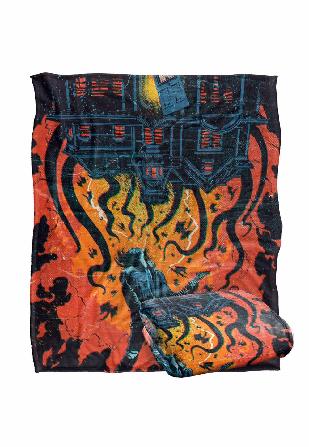 Stranger Things Eddie Munson Upside Down Creep House Poster Fleece Throw Blanket, White, W/D/H: 152 x 127 cm – 2