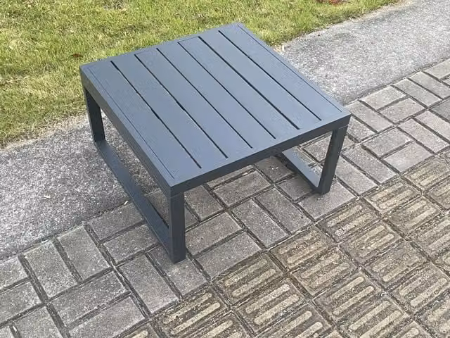 Fimous Aluminium Square Outdoor Coffee Table in Matt Dark Grey, W: 60 cm, D: 60 cm, H: 35 cm