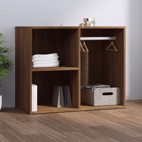 vidaXL Modern Dressing Cabinet in Brown Oak, Bedroom Storage Cupboard with Internal Shelves, W/D/H: 80 x 40 x 65 cm – 2