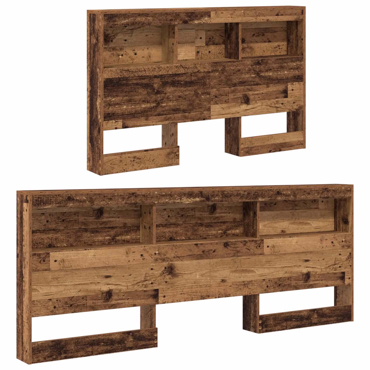 Berkfield Home Storage Headboard with Integrated Shelf in Brown Old Wood, Width: 120 cm – 3
