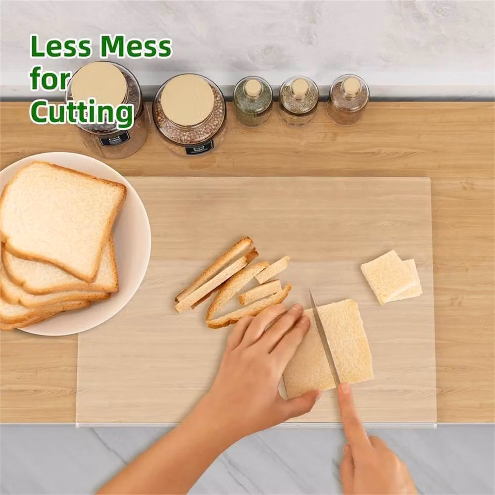 VOGREX Non-Slip Transparent Acrylic Rectangular Chopping Board – 2