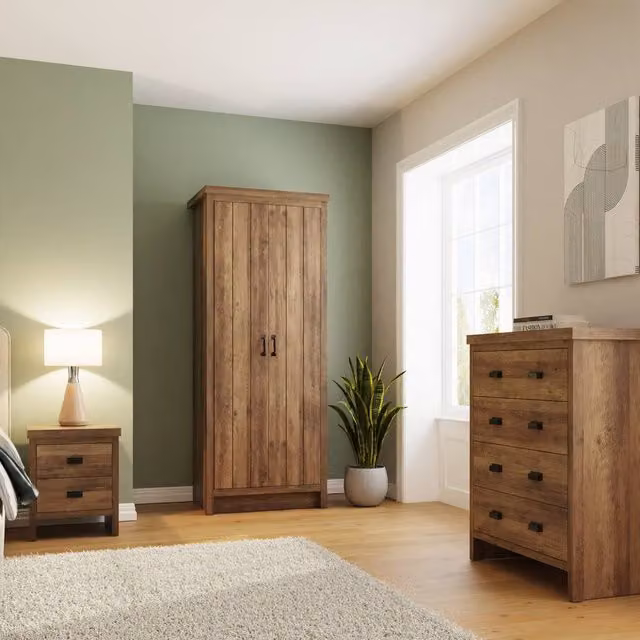 GFW Boston 3 Piece Industrial Bedroom Set in Brown Oak Effect – 2