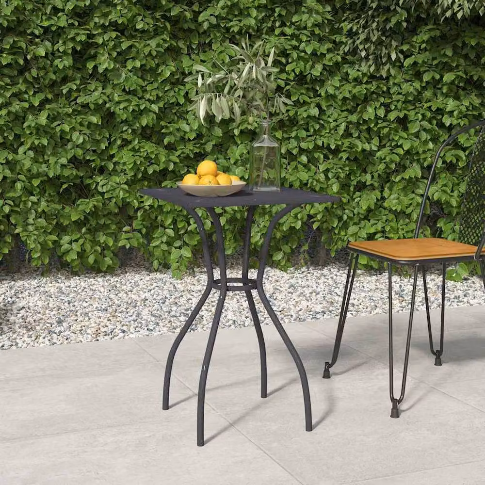 Berkfield Home Anthracite Square Garden Table in Powder Coated Steel, W/D/H: 50 x 50 x 72 cm – 2