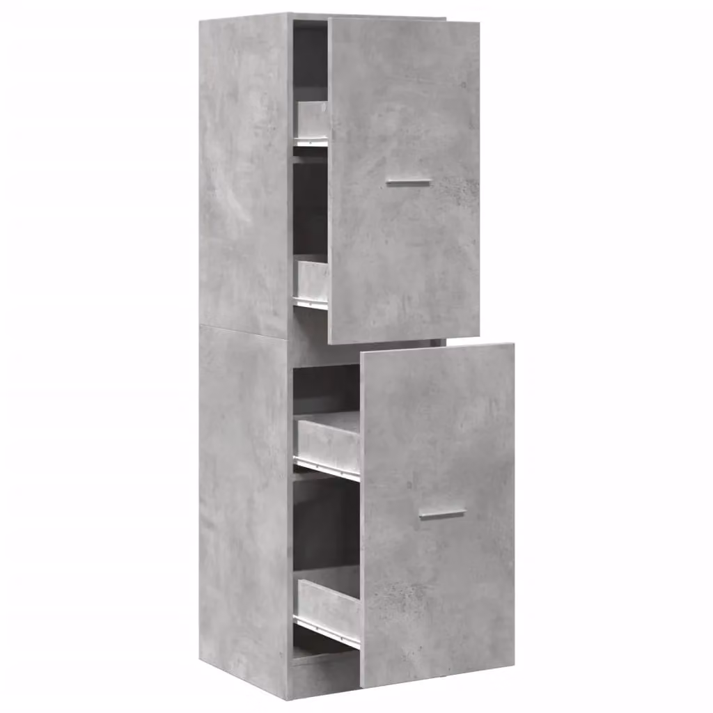 Berkfield Home Apothecary Cabinet in Concrete Grey, W/D/H: 40 x 41 x 144.5 cm – 2