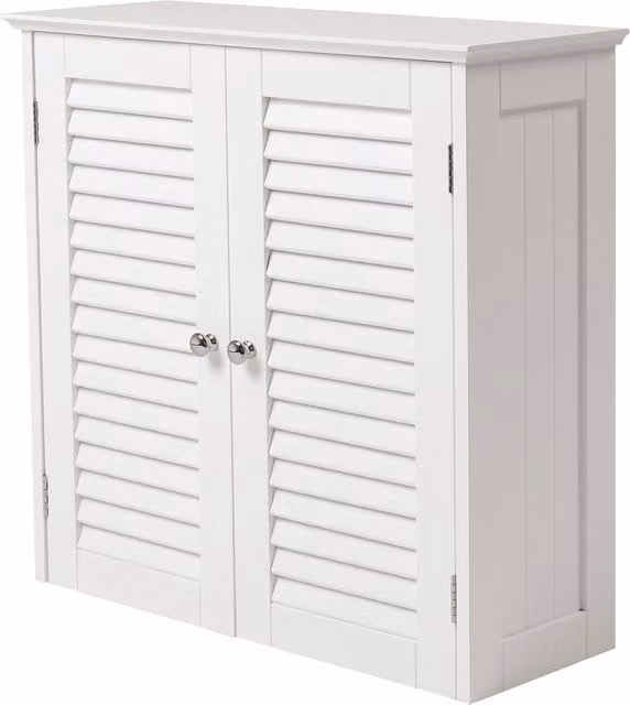 Komore White Roll Shutter Wall Mounted Display Cabinet