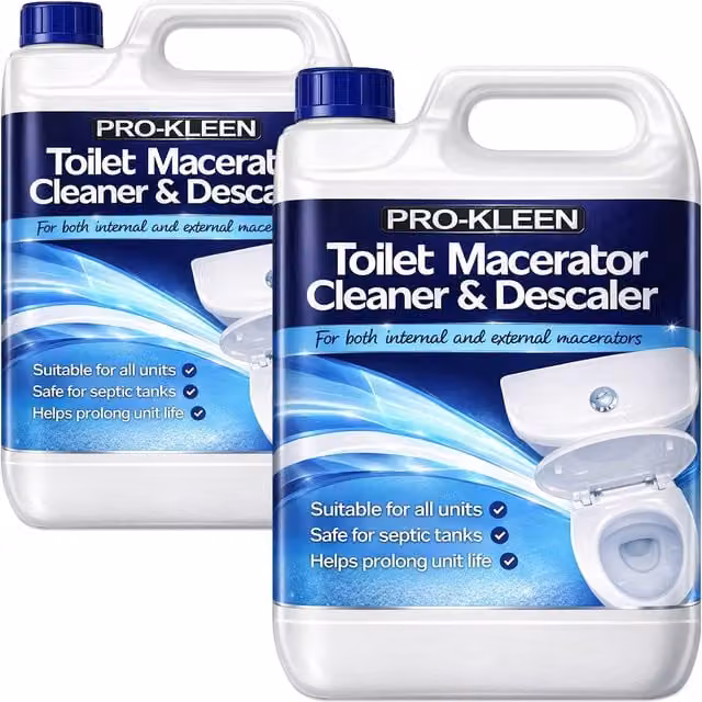 Pro-Kleen Toilet Macerator Cleaner and Descaler in Blue and White