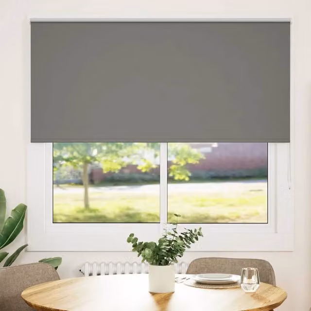 Berkfield Home Grey Blackout Roller Blind, Thermal Insulating Polyester, W: 160 cm, H: 130 cm – 1